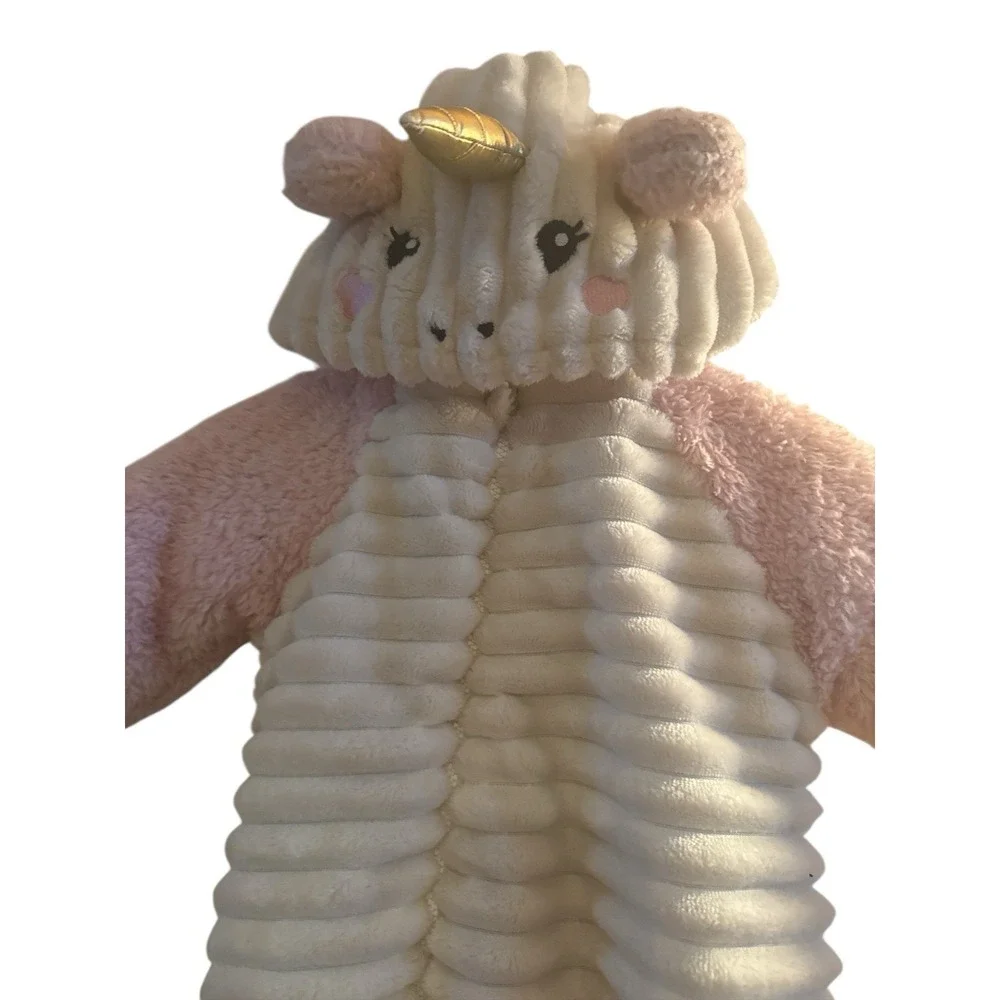 Koalababy White Unicorn Plush 9-12 Months‎ Children Romper Bunting Warm Lining